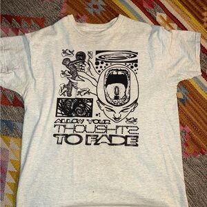 Awake Happy allow your thoughts to fade t shirt size large mushrooms trippy